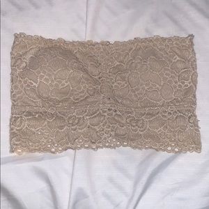 Nude lace bandeau bra
